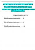 RN ATI NUTRITION PRACTICE TEST A & B RN ATI NUTRITION PROCTORED EXAM Each with NGN Questions and Revised Answers & Rationales 100% Guarantee Pass