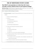 NR 547 Differential Diagnosis  Nr547 STUDY GUIDE MIDTERM