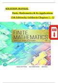 Solution Manual For Finite Mathematics and Its Applications, 13 Edition by Goldstein, All Chapters 1 - 12 Complete, Latest Edition, ISBN: 9780137616619