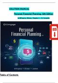 Solution Manual for Personal Financial Planning 16th Edition by Billingsley & Gitman, All Chapters 1 - 15 Complete, Latest Edition, ISBN13: 9780357987872