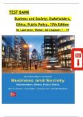 TEST BANK for Business and Society: Stakeholders, Ethics, Public Policy 17th Edition by Lawrence & Weber, All Chapters 1 - 19 Complete, Latest Edition, ISBN: 9781265079246