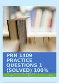 PRN 1409 PRACTICE QUESTIONS 1 (SOLVED) 100% CORRECT!!