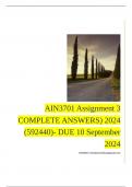 AIN3701 Assignment 3 COMPLETE ANSWERS) 2024 (592440)- DUE 10 September 2024