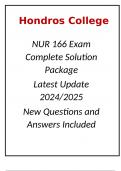 NUR 166 Exam Complete Solution Package Latest Update 2024/2025 New Questions and Answers Included