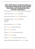 NSG 3050 Psych: Mental healthcare Assessment Rehearsal Exam Toolkit Questions and Verified Marking Scheme 2024/2025