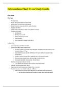 NRSG 2200 - Interventions Final Exam Study Guide.