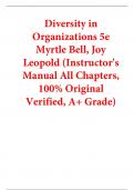 Instructor Manual for Diversity in Organizations 5th Edition By Myrtle Bell, Joy Leopold (All Chapters, 100% Original Verified, A+ Grade)