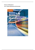 IB Business and Management UNIT 1 NOTES: Business Organization and Environments  