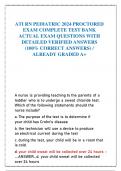 ATI RN PEDIATRIC 2024 PROCTORED EXAM COMPLETE TEST BANK ACTUAL EXAM QUESTIONS WITH DETAILED VERIFIED ANSWERS (100% CORRECT ANSWERS) / ALREADY GRADED A+