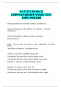 NUR 216 Exam 2; COMPLEHENSIVE GUIDE 2024 100% PASSED