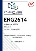 ENG2614 Assignment 3 (DETAILED ANSWERS) 2024 - DISTINCTION GUARANTEED