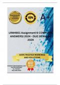 LRM4801 Assignment 6 COMPLETE ANSWERS) 2024 - DUE 26 August 2024 ; 100% TRUSTED Complete, trusted solutions and explanations.