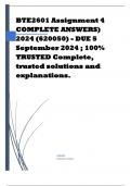 BTE2601 Assignment 4 COMPLETE ANSWERS) 2024 (620050) - DUE 5 September 2024 ; 100% TRUSTED Complete, trusted solutions and explanations.