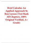 Test Bank For Brief Calculus An Applied Approach 9th Edition By Ron Larson (All Chapters, 100% Original Verified, A+ Grade) 