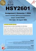 HSY2601 Assignment 2 COMPLETE ANSWERS) Semester 2 2024 (701831) - DUE 26 August 2024