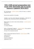 NSG 3100 Actual preparation test exam with Thorough and Accurate Answers Updated 2024/2025