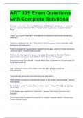 ART 305 Exam Questions with Complete Solutions 