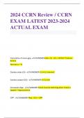 2024 CCRN Review / CCRN EXAM LATEST 2023-2024 ACTUAL EXAM