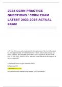 2024 CCRN PRACTICE QUESTIONS / CCRN EXAM LATEST 2023-2024 ACTUAL EXAM