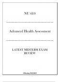 (HU) NU 610 - Advanced Health Assessment - Latest Midterm Exam Review 20242025.