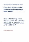 HESI EXIT Family Nurse Practitioner Final Exam 2024/2025 | APRN & FNP Study Guide with Verified Answers & Rationales | 100% Accurate & Graded A | Comprehensive Study Guide 