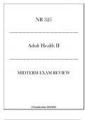 (CU) NR 325 Adult Health II Midterm Exam Review 2024-2025