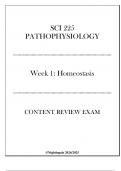 (Nightingale) SCI 225 Pathophysiology - Week 1 Homeostasis - Content Review Exam 20242025.