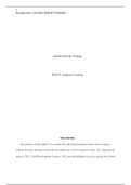 Final BUS 375 WK5   1 .docx    Cultural Diversity Training  BUS375: Employee Training  Introduction  The purpose of this paper is to consider the ethical and cultural issues when creating a cultural diversity training course that all employees will be req