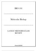 (Fortis) BIO101 - Molecular Biology - Latest Midterm Exam Review 20242025