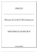 (Fortis) PSY278 Human Growth & Development Midterm Exam Review 2024-2025