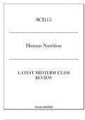 (Fortis) SCI115 - Human Nutrition - Latest Midterm Exam Review 20242025