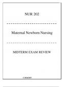 (Fortis) NUR202 Maternal Newborn Nursing Midterm Exam Review 2024-2025