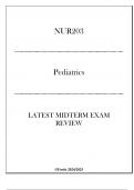 (Fortis) NUR203 - Pediatrics - Latest Midterm Exam Review 20242025