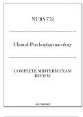 (LU) NURS 752 Psychopharmacology Complete Midterm Exam Review 2024-2025.