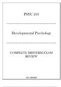 (LU) PSYC 210 Developmental Psychology Complete Midterm Exam Review 2024-2025