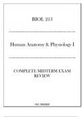 (LU) BIOL 213 Human Anatomy & Physiology I Complete Midterm Exam Review 2024-2025