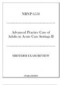 (WU) NURS 6550 - Advanced Practice Care of Adults in Acute Care Settings II - Midterm Exam Review 20242025.pdf