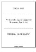 (WU) NRNP 6635 - Psychopathology & Diagnostic Reasoning Practicum - Midterm Exam Review