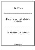 (WU) NRNP 6645 - Psychotherapy with Multiple Modalities - Midterm Exam Review 20242025.