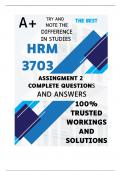 HRM3703 Assignment 2 COMPLETE ANSWERS) Semester 2 2024 - DUE 27 August 2024