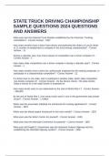 STATE TRUCK DRIVING CHAMPIONSHIP SAMPLE QUESTIONS 2024 QUESTIONS AND ANSWERS.