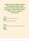 Midterm & Final Exam: NR566 / NR 566 Advanced Pharmacology for Care of the Family Exam (Latest 2025 / 2026 Updates STUDY BUNDLE WITH COMPLETE SOLUTIONS) | 100% Correct | Grade A - Chamberlain