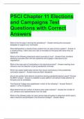 PSCI Chapter 11 Elections and Campaigns Test Questions with Correct Answers