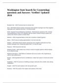 Washington State boards for Cosmetology questions and Answers Verified Updated 2024.