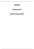 LRM4801 Assignment 6 Due 26 August 2024 (Detailed solution)