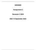 GGH2605 Assignment 2 Due 10 September 2024 (Detailed solution)