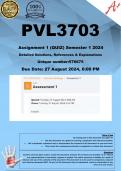 PVL3703 Assignment 1 QUIZ (COMPLETE ANSWERS) Semester 2 2024 (576675) - DUE 27 August 2024