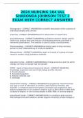 2024 NURSING 104 ULL SHARONDA JOHNSON TEST 2 EXAM WITH CORRECT ANSWERS