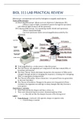 BIOL 111 LAB PRACTICAL review