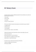 NY Notary Exam Questions and Correct Answers